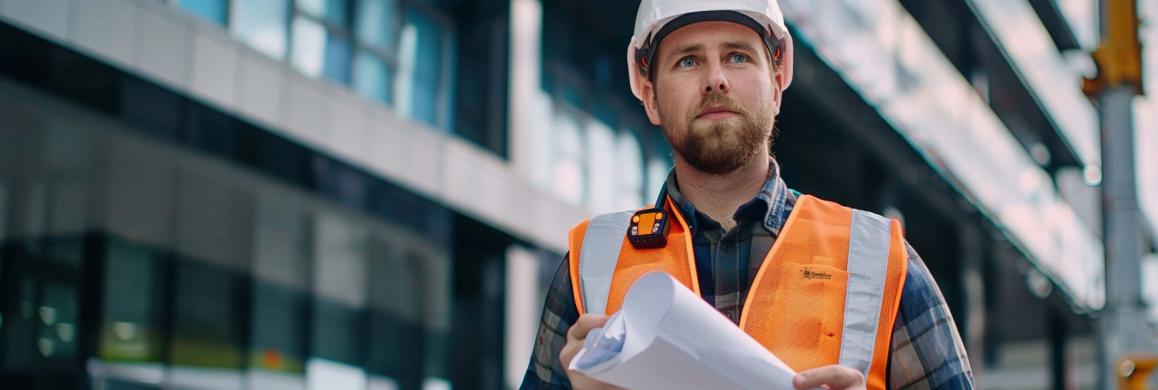 Fachkraft auf Baustelle